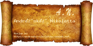 Andráskó Nikoletta névjegykártya