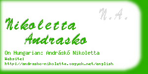 nikoletta andrasko business card