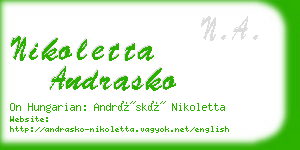 nikoletta andrasko business card